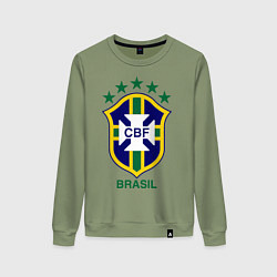 Свитшот хлопковый женский Brasil CBF, цвет: авокадо