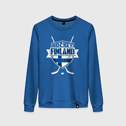 Свитшот хлопковый женский Хоккей Финляндия, цвет: синий