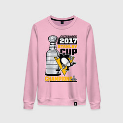 Свитшот хлопковый женский Питтсбург Пингвинз НХЛ, цвет: светло-розовый