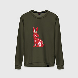 Женский свитшот Красный заяц