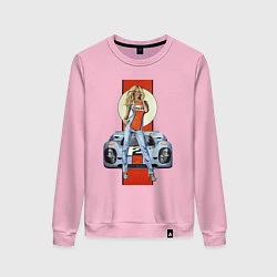 Свитшот хлопковый женский Porsche - Motorsport - Girl, цвет: светло-розовый