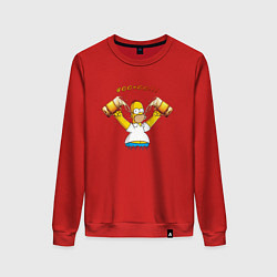 Свитшот хлопковый женский Homer & Beer, цвет: красный