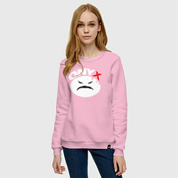 Свитшот хлопковый женский Onyx logo white, цвет: светло-розовый — фото 2