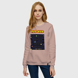Свитшот хлопковый женский Pac-Man на ZX-Spectrum, цвет: пыльно-розовый — фото 2