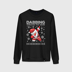 Женский свитшот Through the snow Santa dabbing