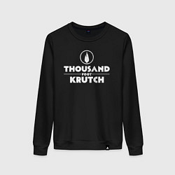 Свитшот хлопковый женский Thousand Foot Krutch белое лого, цвет: черный
