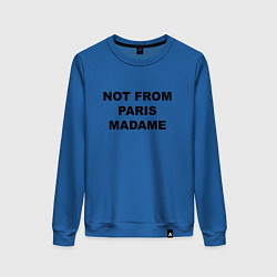 Свитшот хлопковый женский Not from Paris madame, цвет: синий