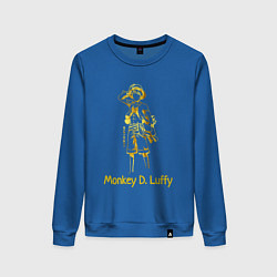 Свитшот хлопковый женский Monkey D Luffy Gold, цвет: синий