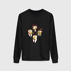 Свитшот хлопковый женский The Beatles group, цвет: черный