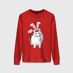 Свитшот хлопковый женский Кролик Бендер - 2023, цвет: красный