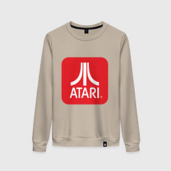 Свитшот хлопковый женский Atari logo, цвет: миндальный