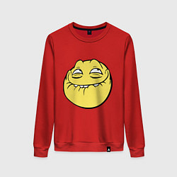 Свитшот хлопковый женский Smiley trollface, цвет: красный