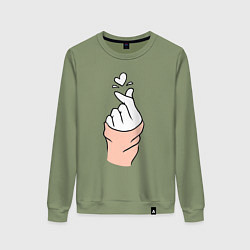 Свитшот хлопковый женский Hand click, цвет: авокадо