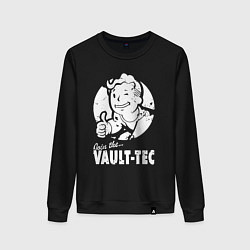 Свитшот хлопковый женский Vault boy - join the vault tec, цвет: черный