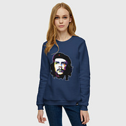 Свитшот хлопковый женский Coloured Che, цвет: тёмно-синий — фото 2