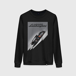 Свитшот хлопковый женский Lamborghini - concept - sketch, цвет: черный
