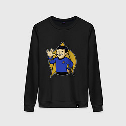 Свитшот хлопковый женский Spoke - vault boy, цвет: черный