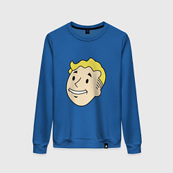 Свитшот хлопковый женский Vault boy head, цвет: синий
