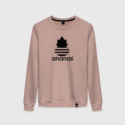 Свитшот хлопковый женский Ananas - Adidas, цвет: пыльно-розовый