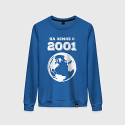 Женский свитшот На Земле с 2001 с краской на темном