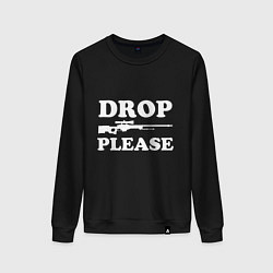 Свитшот хлопковый женский Drop AWP Please, цвет: черный
