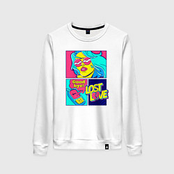 Женский свитшот Поп арт девушка с телефоном