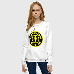 Свитшот хлопковый женский Golds GYM, цвет: белый — фото 2
