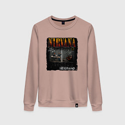 Свитшот хлопковый женский Nirvana box, цвет: пыльно-розовый