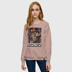 Свитшот хлопковый женский Дзётаро Кудзё - manly face, цвет: пыльно-розовый — фото 2