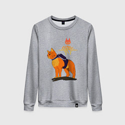 Свитшот хлопковый женский Stray - cat logo, цвет: меланж