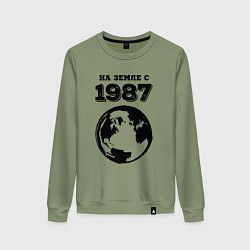 Женский свитшот На Земле с 1987 с краской на светлом