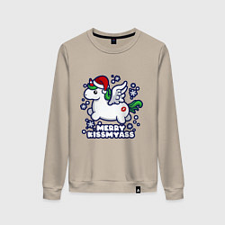Женский свитшот Unicorn - merry kiss my ass