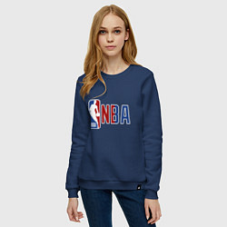 Свитшот хлопковый женский NBA - big logo, цвет: тёмно-синий — фото 2