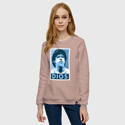 Свитшот хлопковый женский Dios Maradona, цвет: пыльно-розовый — фото 2