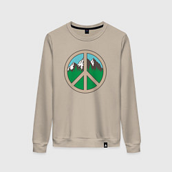 Свитшот хлопковый женский Peace nature, цвет: миндальный