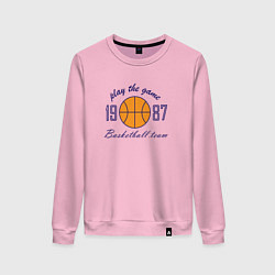 Свитшот хлопковый женский Любителям игры в баскетбол, цвет: светло-розовый