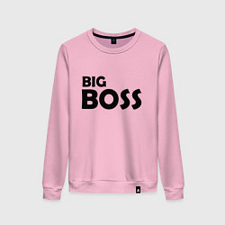 Свитшот хлопковый женский Большой босс - темная, цвет: светло-розовый