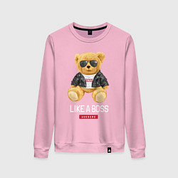 Женский свитшот Like a boss мишка