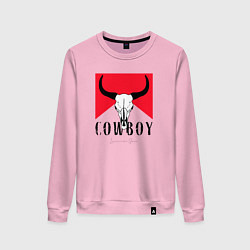 Женский свитшот Череп буйвола:Cowboy