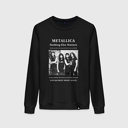 Свитшот хлопковый женский Metallica рок группа, цвет: черный