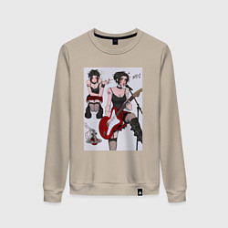 Свитшот хлопковый женский Нана аниме, цвет: миндальный