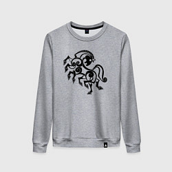 Свитшот хлопковый женский Слейпнир конь бога Одина, цвет: меланж