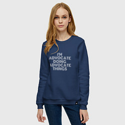 Свитшот хлопковый женский Im advocate doing advocate things, цвет: тёмно-синий — фото 2