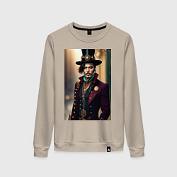 Свитшот хлопковый женский Johnny Depp steampunk style, цвет: миндальный