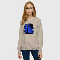 Свитшот хлопковый женский Путь воина, цвет: миндальный — фото 2