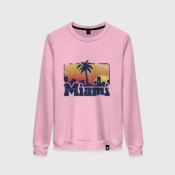 Свитшот хлопковый женский Beach of Miami, цвет: светло-розовый
