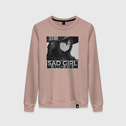 Свитшот хлопковый женский Sad Mona, цвет: пыльно-розовый