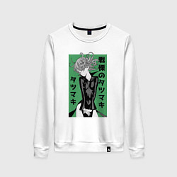 Свитшот хлопковый женский Герой Тацумаки, цвет: белый