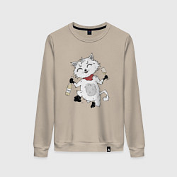 Женский свитшот Праздничный котик