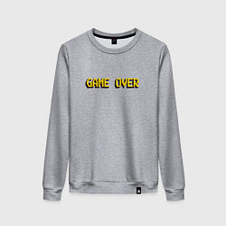 Свитшот хлопковый женский Game over надпись пикселями, цвет: меланж